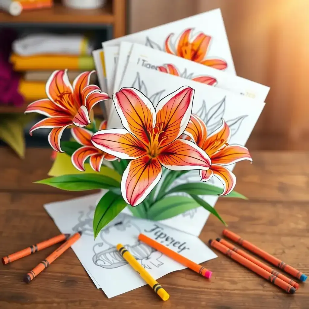 Amazing Tiger Lily Flower Coloring Pages For Kids