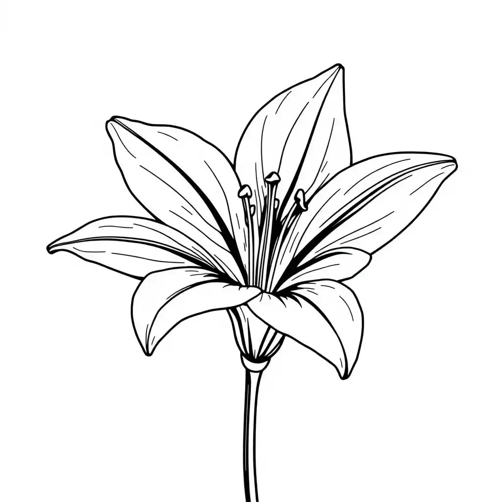 Amazing Tiger Lily Flower Drawing Outline - Lilyflower