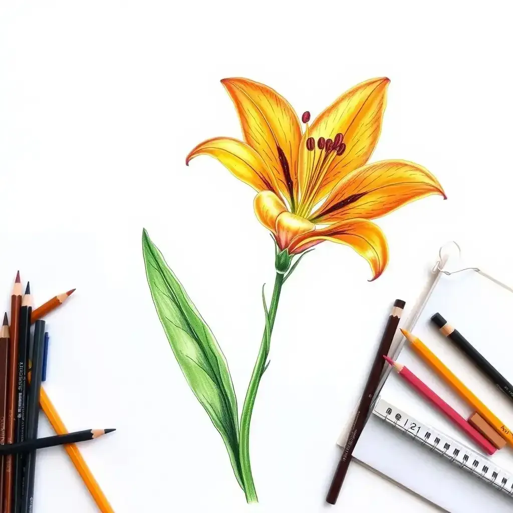 Amazing Tiger Lily Flower Drawing Tutorials - Lilyflower