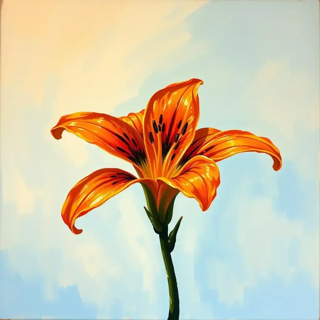 Amazing Tiger Lily Flower Painting Art