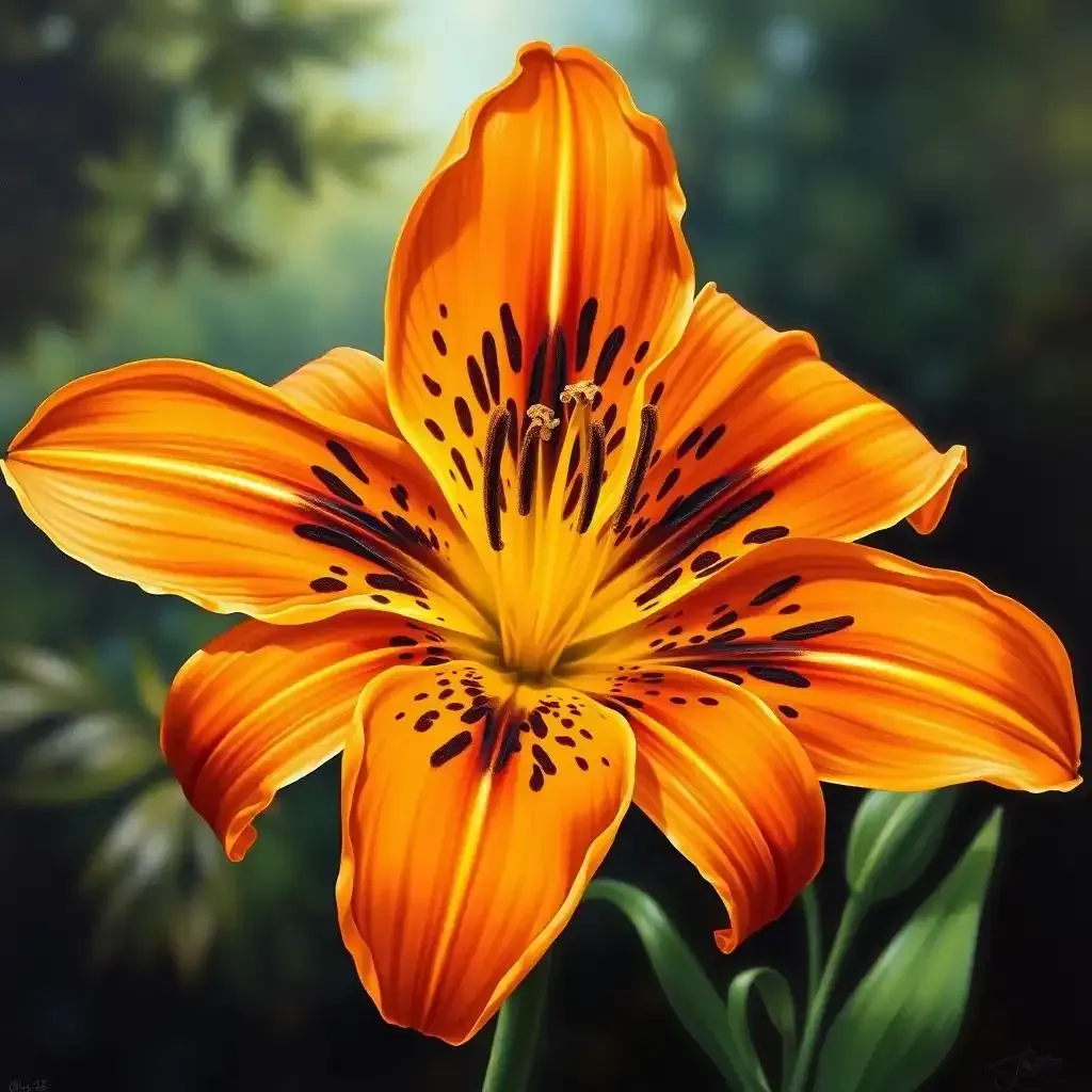 Amazing Tiger Lily Flower Painting Art - Lilyflower