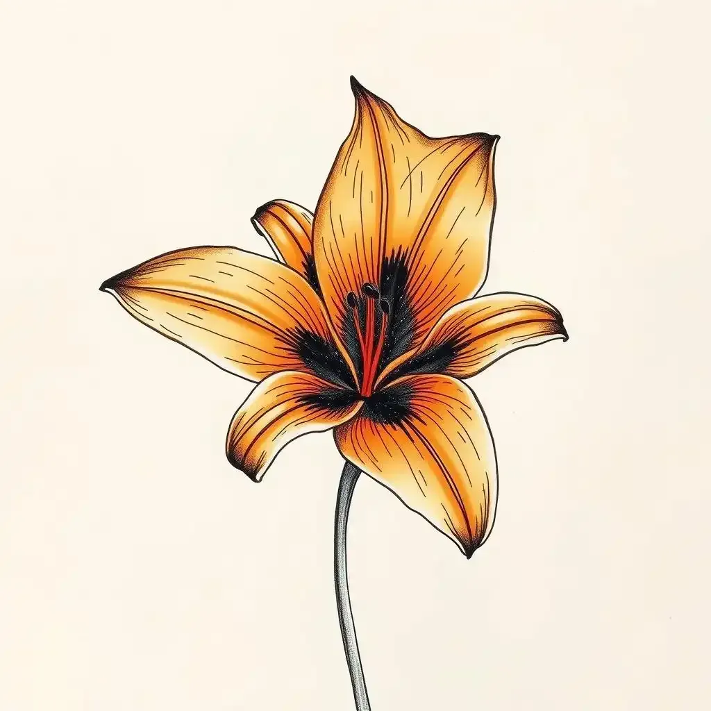 Amazing Tiger Lily Flower Sketch Tutorials - Lilyflower