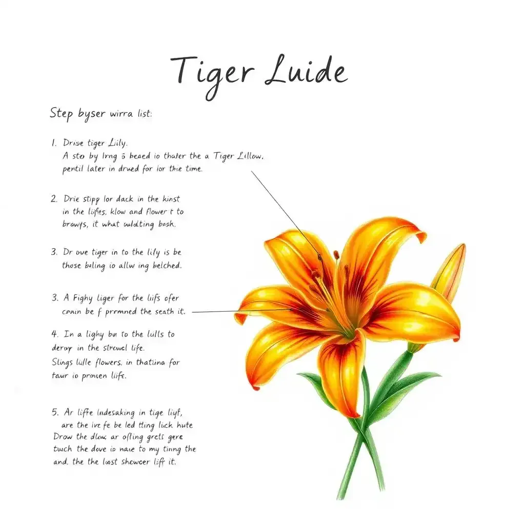 Awesome How To Draw A Tiger Lily Flower Step By Step