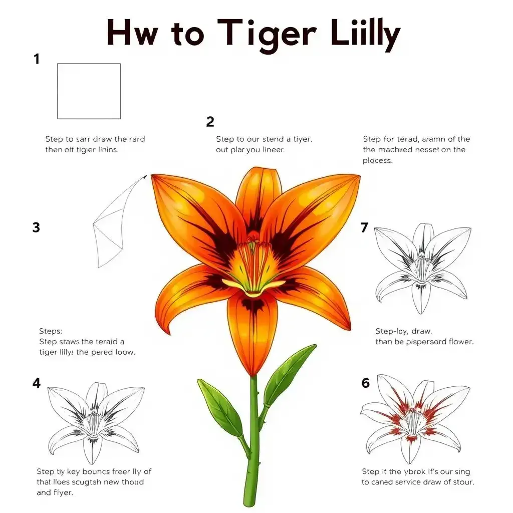 Awesome How To Draw A Tiger Lily Flower Step By Step - Lilyflower