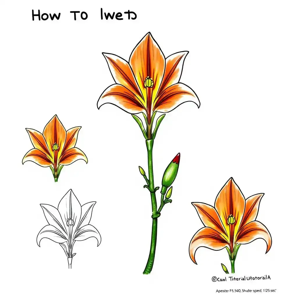 Awesome How To Draw A Tiger Lily Flower - Lilyflower