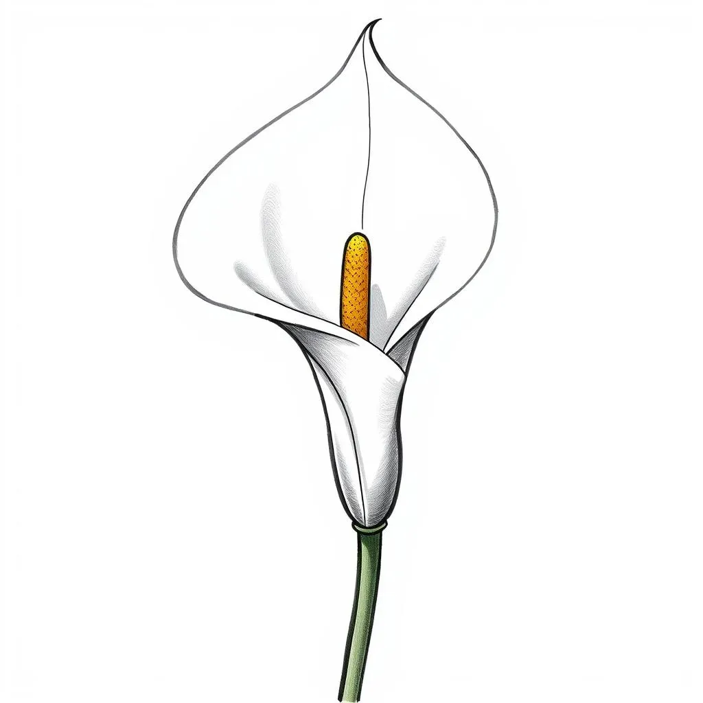 Basic Shapes for Drawing a Calla Lily Flower