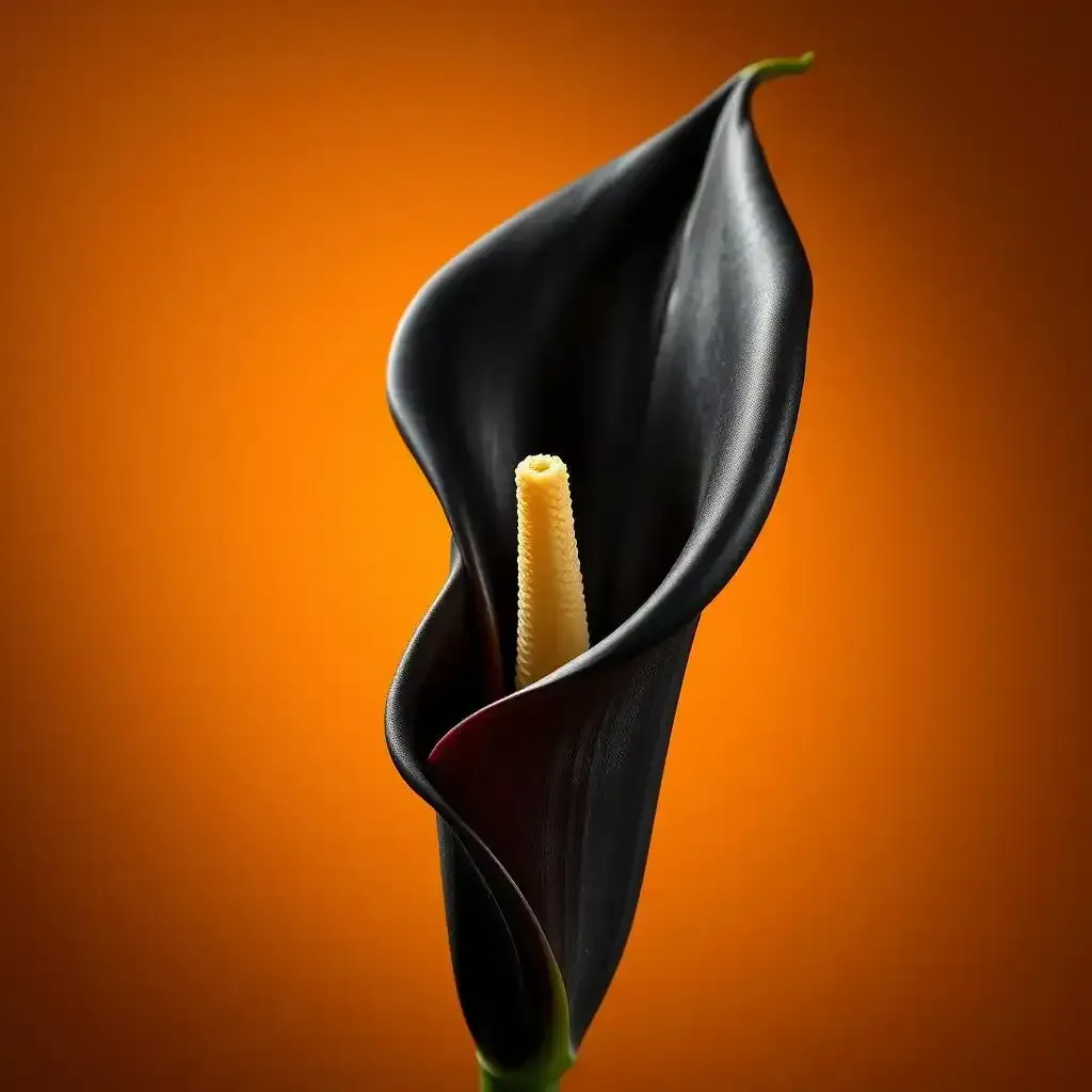 Black Calla Lily Flower Showing Its Mysterious Beauty