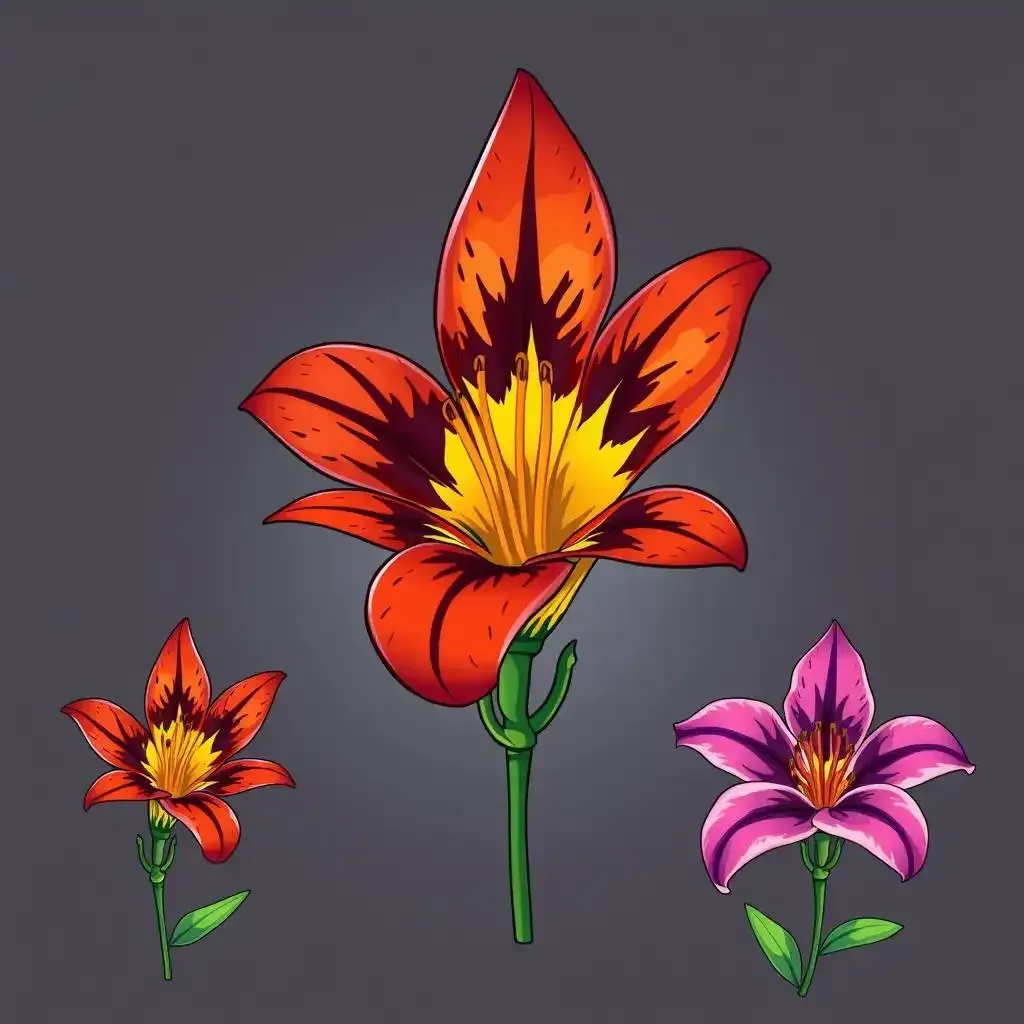 Drawing Tiger Lily Flowers In Different Styles From Realistic To Cartoonish