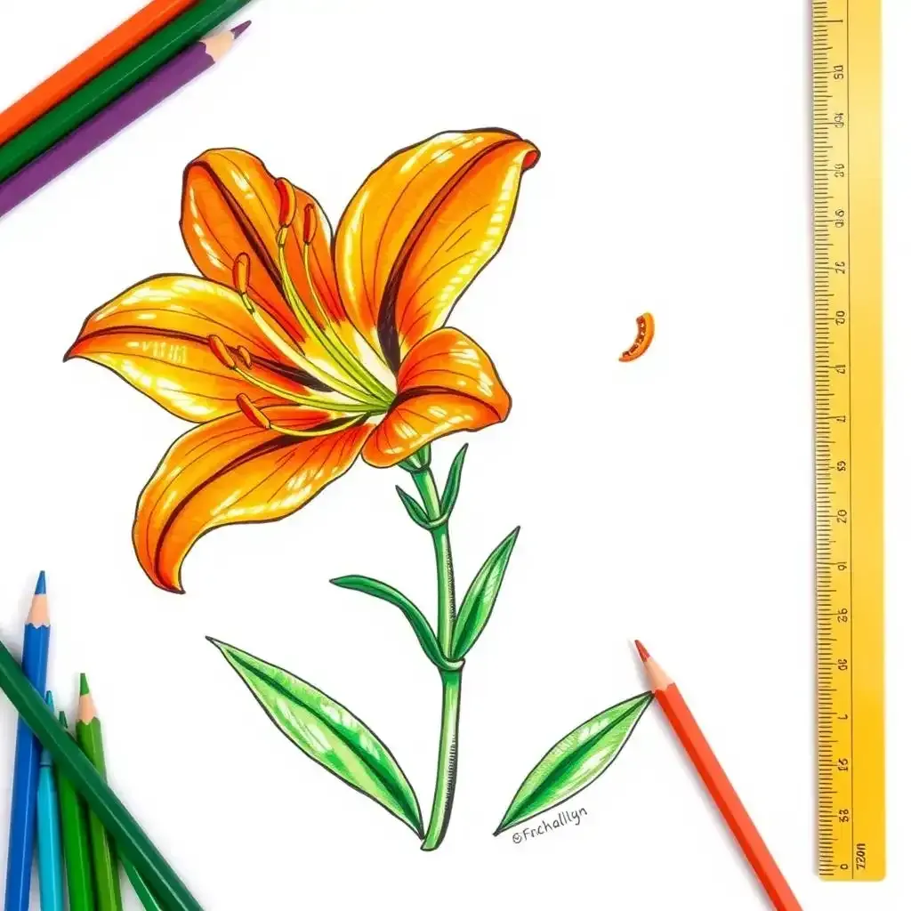 Drawing Your Own Tiger Lily Flower Diagram A Step By Step Approach