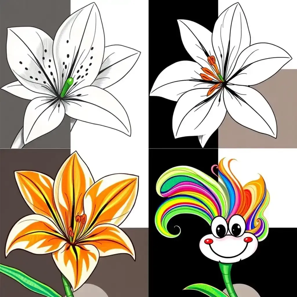 Exploring Different Styles Of Tiger Lily Flower Drawing