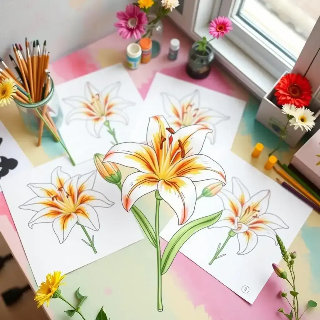 Free Printable Tiger Lily Flower Coloring Pages Designs And Fun