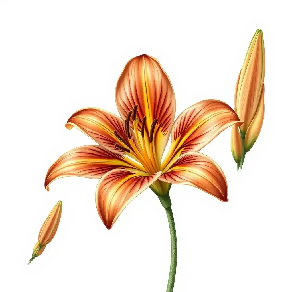 How To Draw A Tiger Lily Flower Step By Step Shading And Finishing Touches