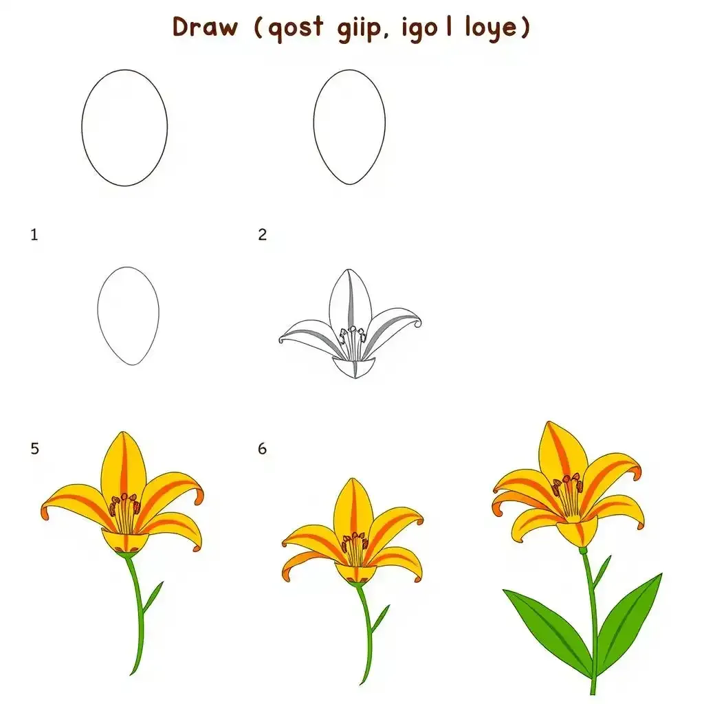 How To Draw A Tiger Lily Flower Stepbystep Guide