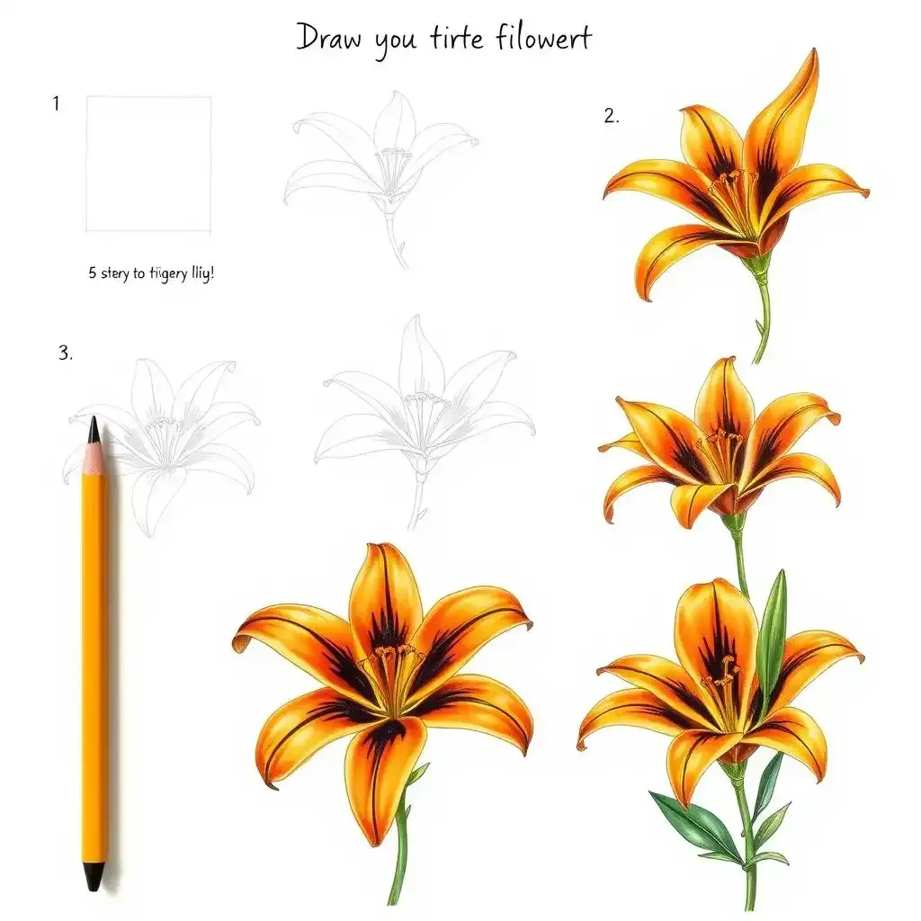 How To Draw A Tiger Lily Flower: Ultimate Step-by-step Guide - Lilyflower