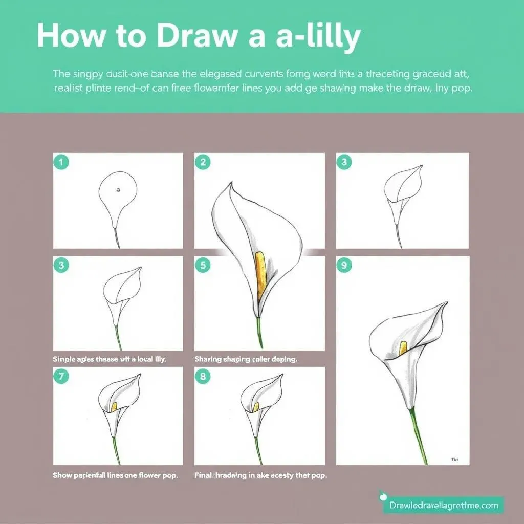 Super Easy How to Draw Calla Lily Flower: Step-by-Step