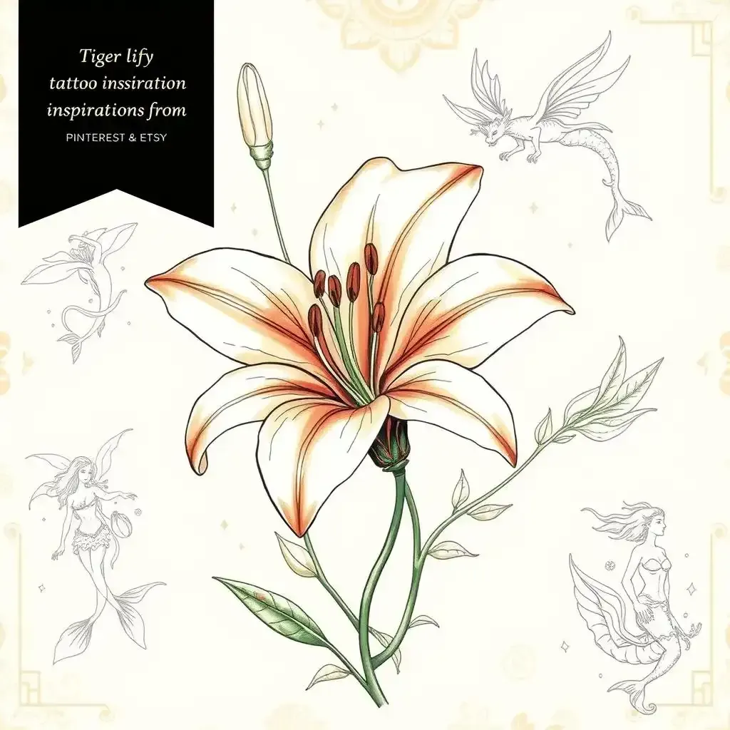 Inspiration From Pinterest And Etsy For Tiger Lily Tattoos