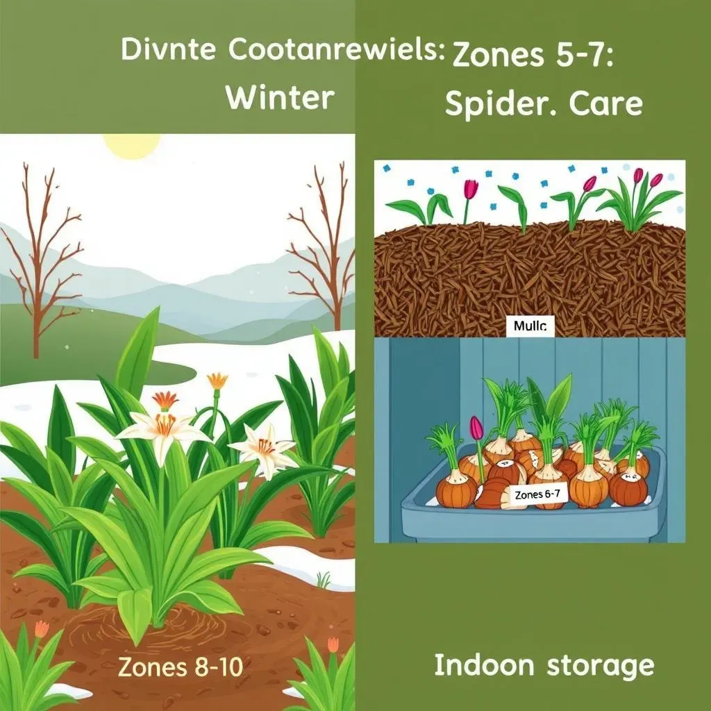 Overwintering Spider Lilies in Different Zones