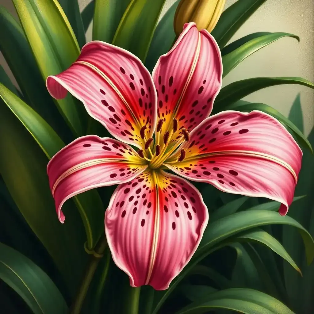 Pink Tiger Lily Flower In Art And Culture