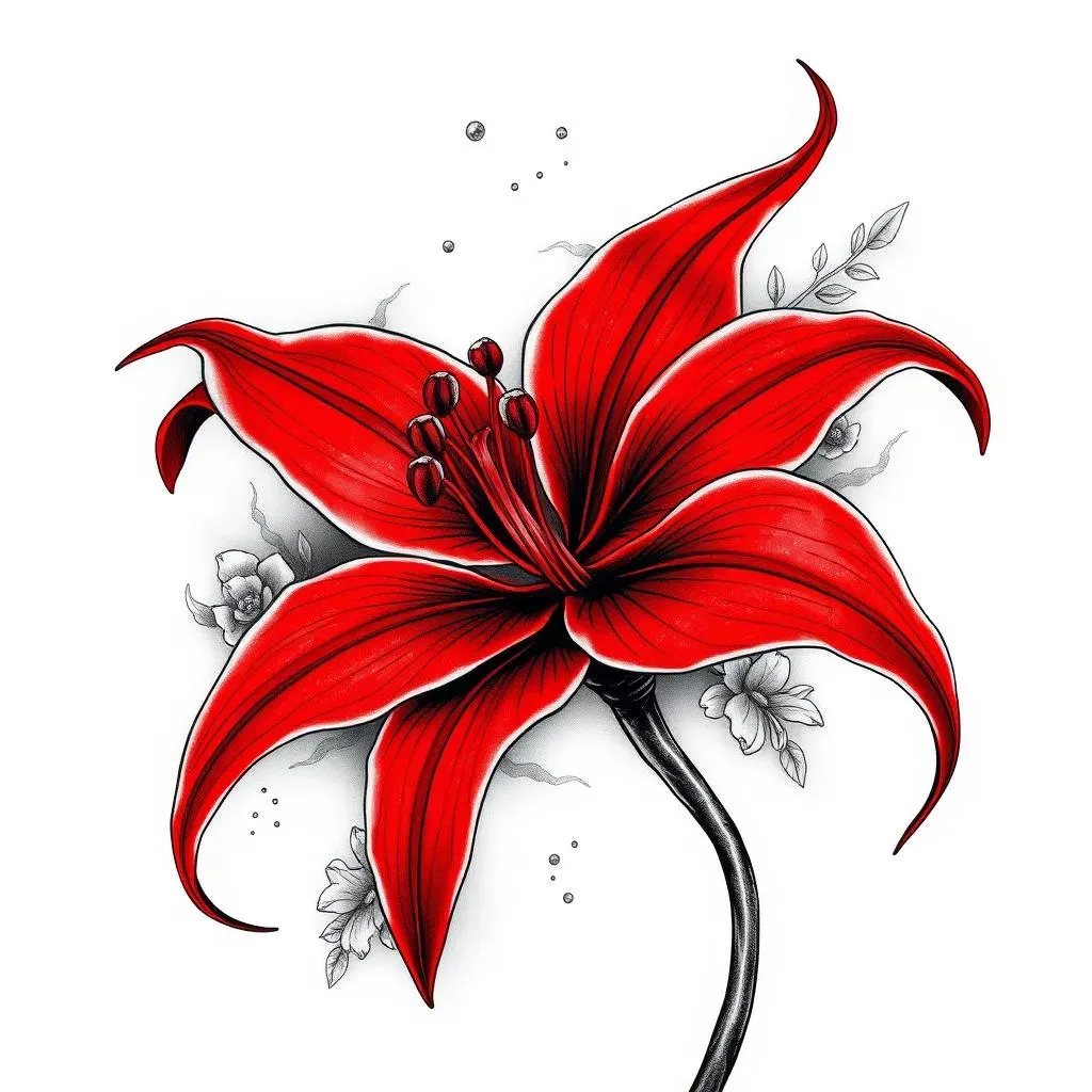 The Allure of the Red Spider Lily Flower Tattoo