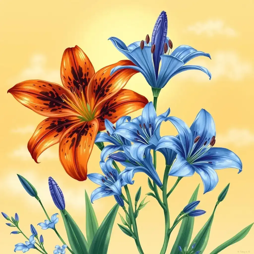 Tiger Lily And Blue Lily A Colorful Comparison