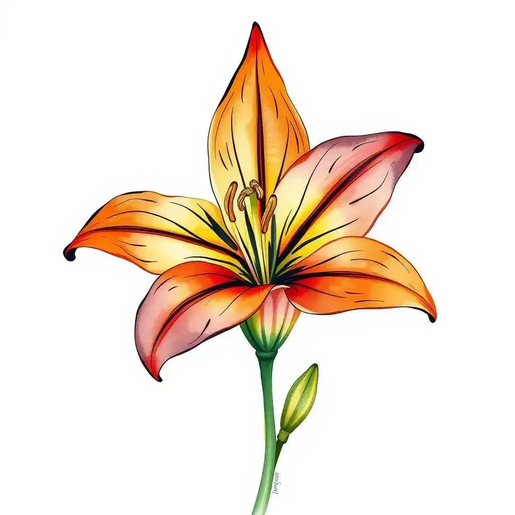 Tiger Lily Flower Illustration Styles Techniques And Inspiration