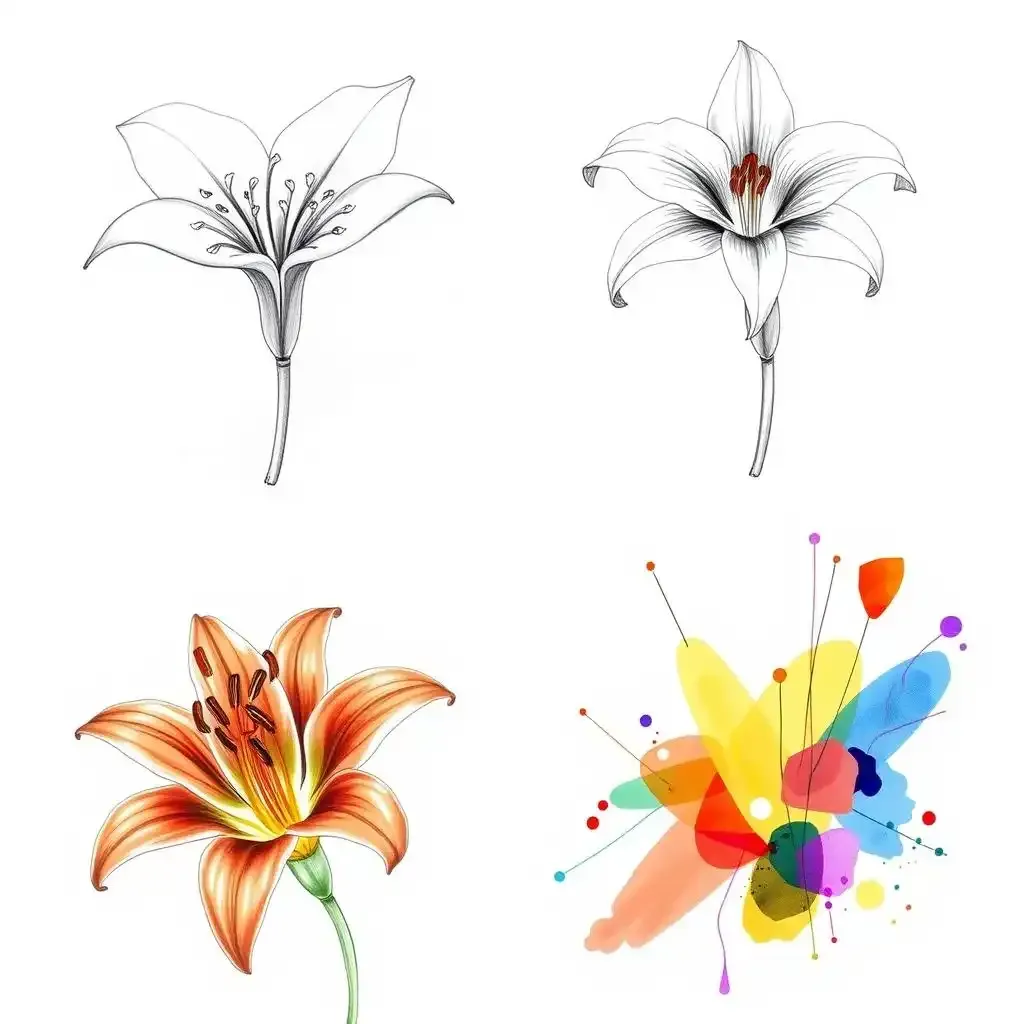 Tiger Lily Flower Sketch Exploring Different Styles And Approaches