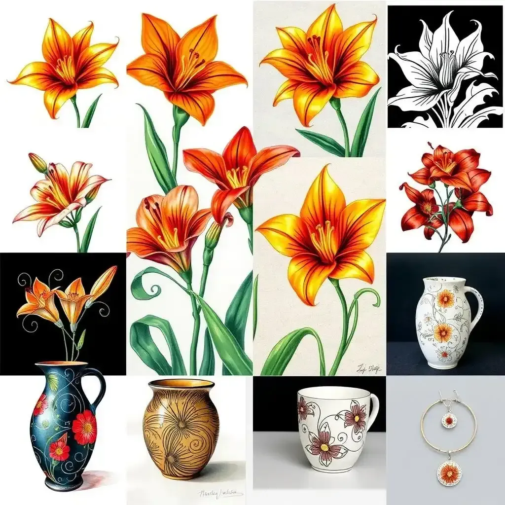 Using Tiger Lily Flower Pictures In Art And Design